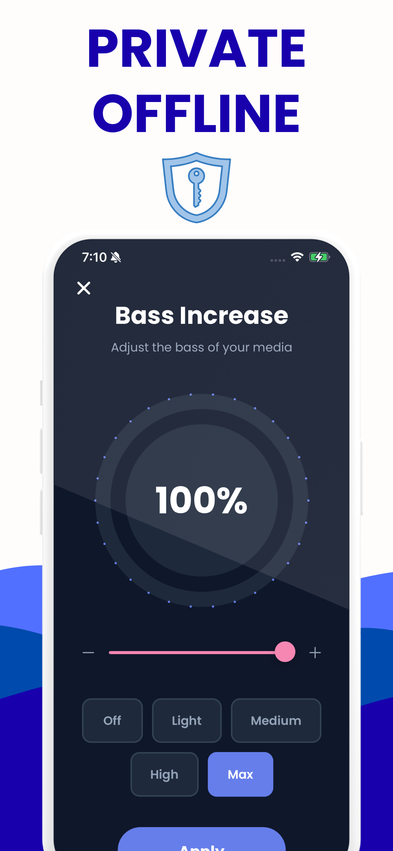 Bass boost, from Off to Max